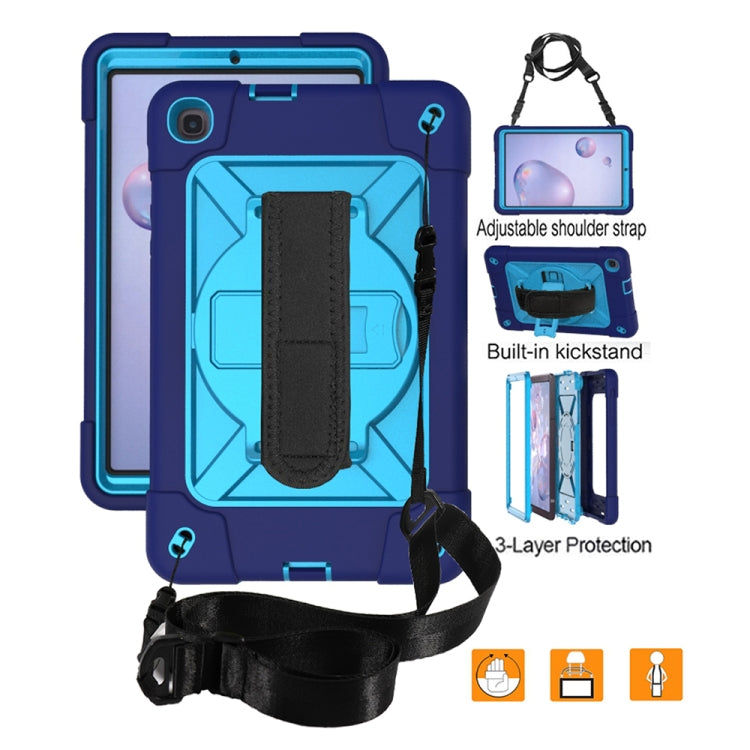 For Samsung Galaxy Tab A8.4 (2020) T307 Contrast Color Robot Shockproof Silicon + PC Protective Case with Holder & Pen Slot