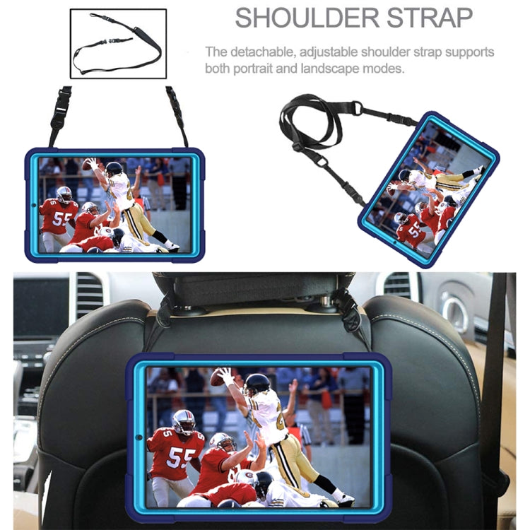 For Samsung Galaxy Tab A8.4 (2020) T307 Contrast Color Robot Shockproof Silicon + PC Protective Case with Holder & Pen Slot