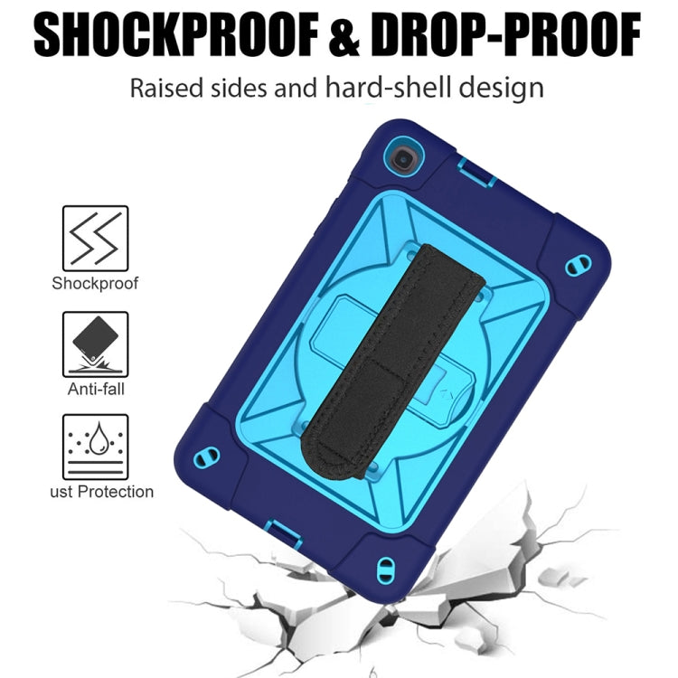 For Samsung Galaxy Tab A8.4 (2020) T307 Contrast Color Robot Shockproof Silicon + PC Protective Case with Holder & Pen Slot