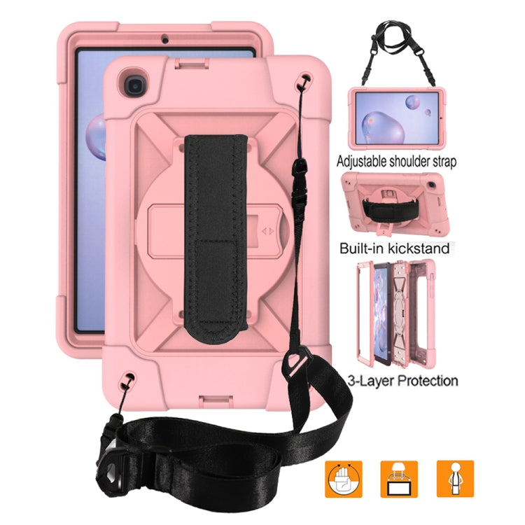 For Samsung Galaxy Tab A8.4 (2020) T307 Contrast Color Robot Shockproof Silicon + PC Protective Case with Holder & Pen Slot