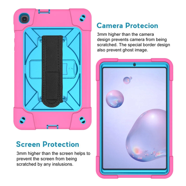 For Samsung Galaxy Tab A8.4 (2020) T307 Contrast Color Robot Shockproof Silicon + PC Protective Case with Holder & Pen Slot