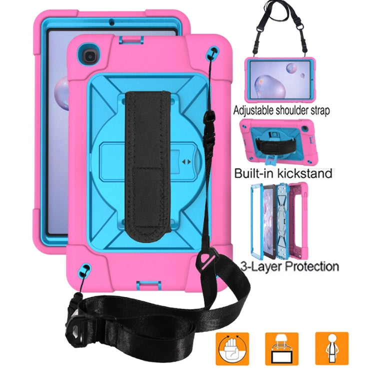 For Samsung Galaxy Tab A8.4 (2020) T307 Contrast Color Robot Shockproof Silicon + PC Protective Case with Holder & Pen Slot