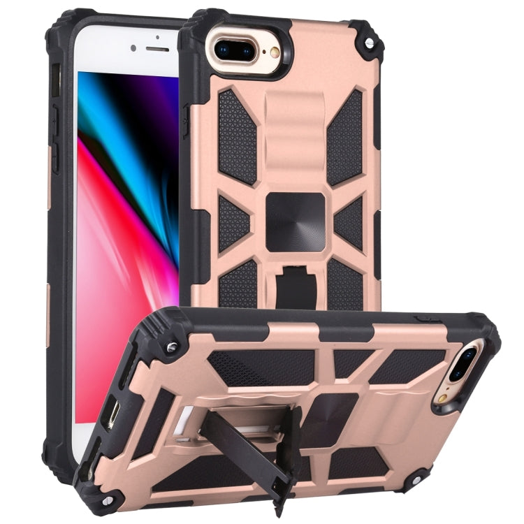 For iPhone 8 Plus / 7 Plus Shockproof TPU + PC Magnetic Protective Case with Holder