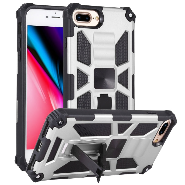 For iPhone 8 Plus / 7 Plus Shockproof TPU + PC Magnetic Protective Case with Holder