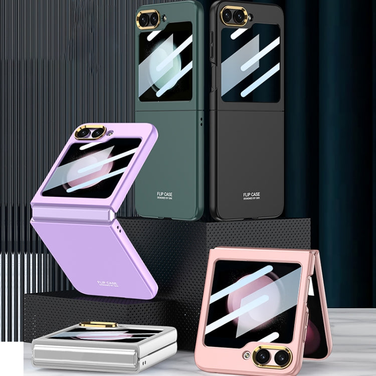 For Samsung Galaxy Z Flip5 GKK Integrated Ultra-thin Electroplating Lens Frame Phone Case