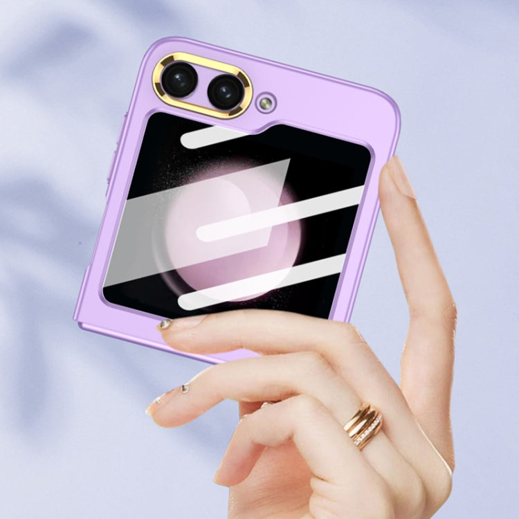 For Samsung Galaxy Z Flip5 GKK Integrated Ultra-thin Electroplating Lens Frame Phone Case