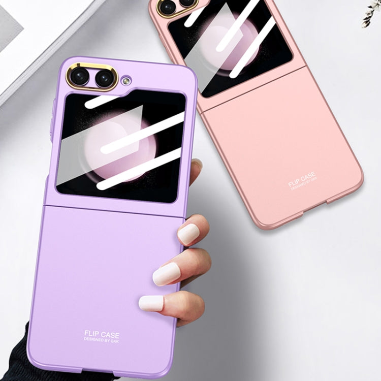 For Samsung Galaxy Z Flip5 GKK Integrated Ultra-thin Electroplating Lens Frame Phone Case