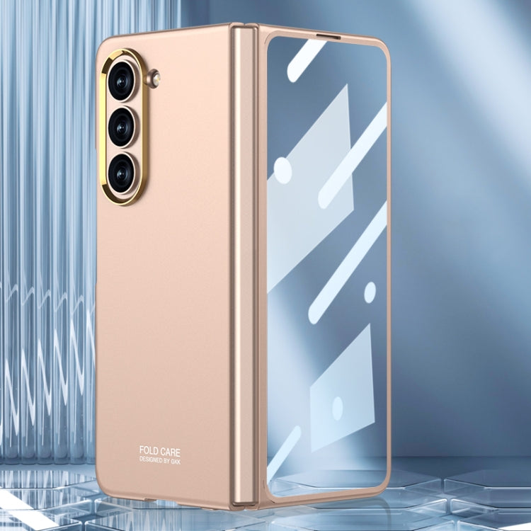 For Samsung Galaxy Z Fold5 GKK Integrated Ultra-thin Electroplating Lens Frame Phone Case