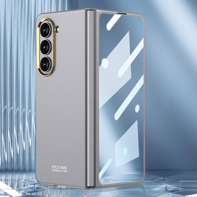 For Samsung Galaxy Z Fold5 GKK Integrated Ultra-thin Electroplating Lens Frame Phone Case