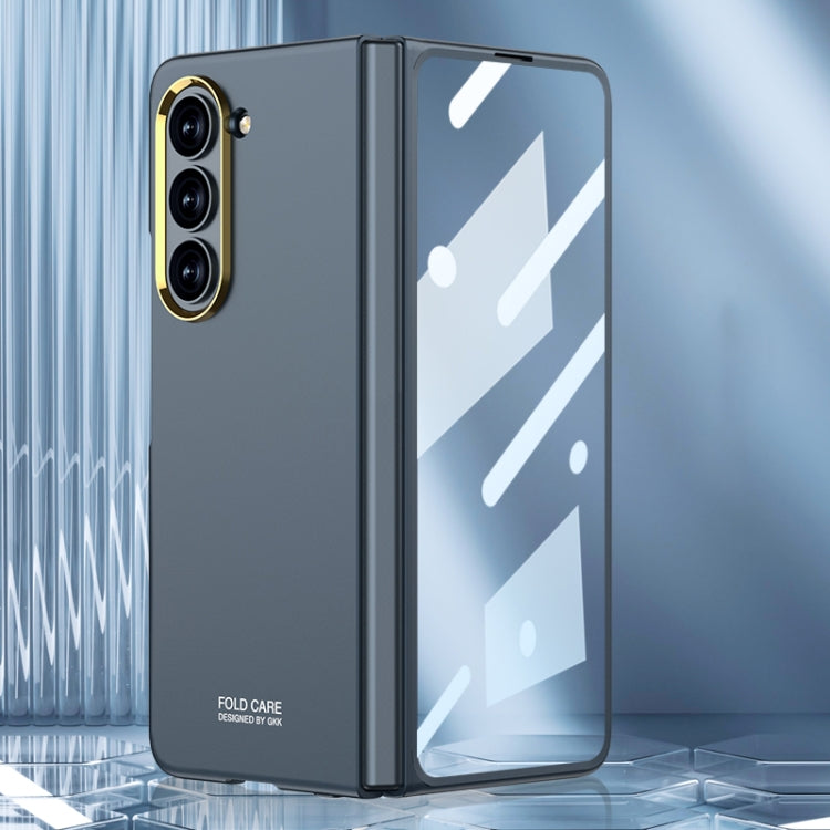 For Samsung Galaxy Z Fold5 GKK Integrated Ultra-thin Electroplating Lens Frame Phone Case