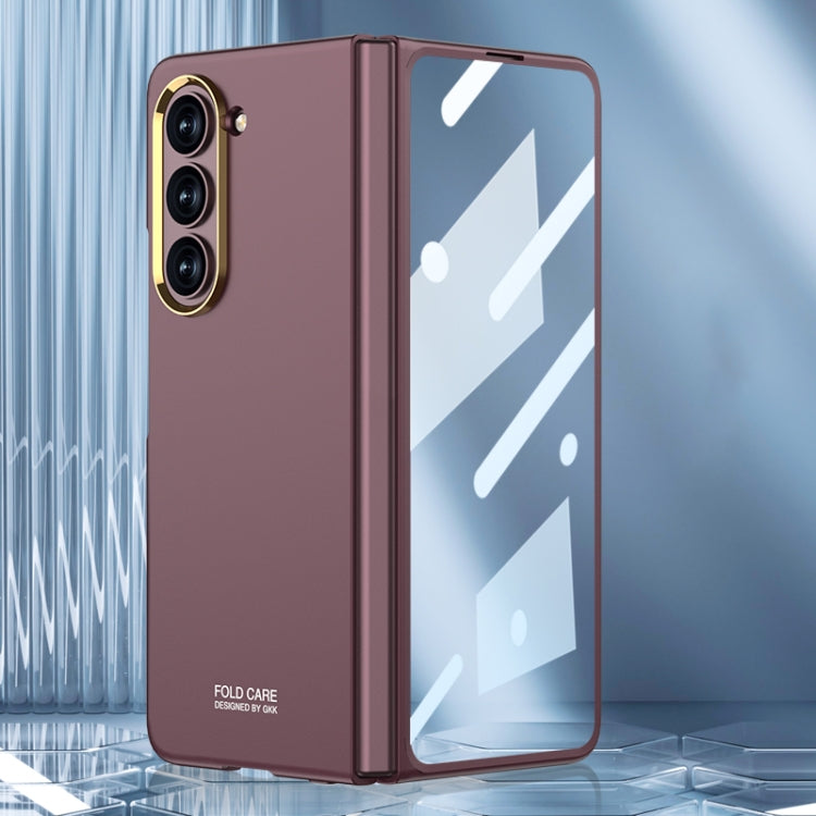 For Samsung Galaxy Z Fold5 GKK Integrated Ultra-thin Electroplating Lens Frame Phone Case