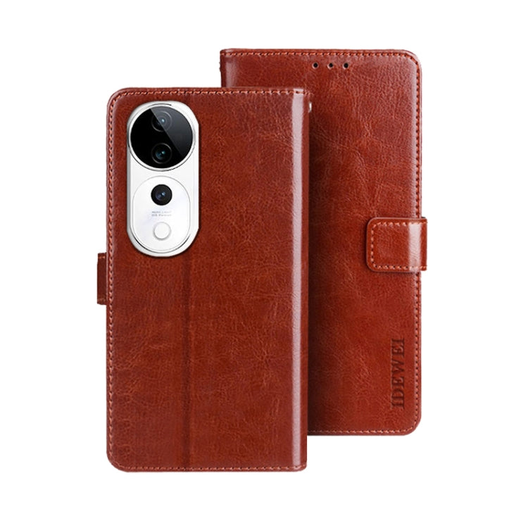 For vivo V40 5G idewei Crazy Horse Texture Leather Phone Case