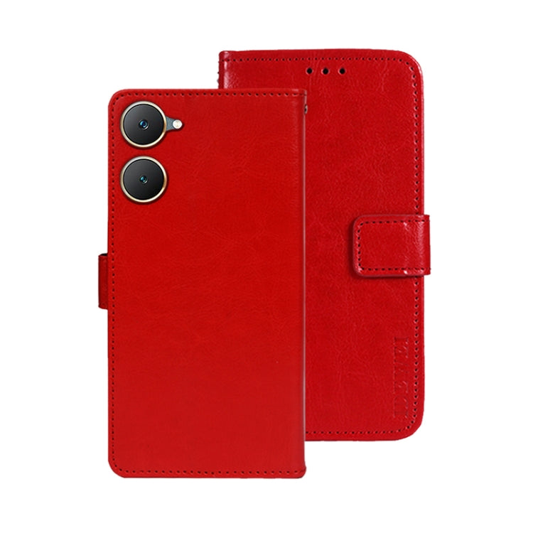 For vivo Y03 4G Global idewei Crazy Horse Texture Leather Phone Case