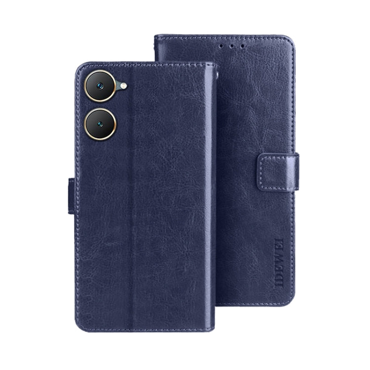 For vivo Y03 4G Global idewei Crazy Horse Texture Leather Phone Case