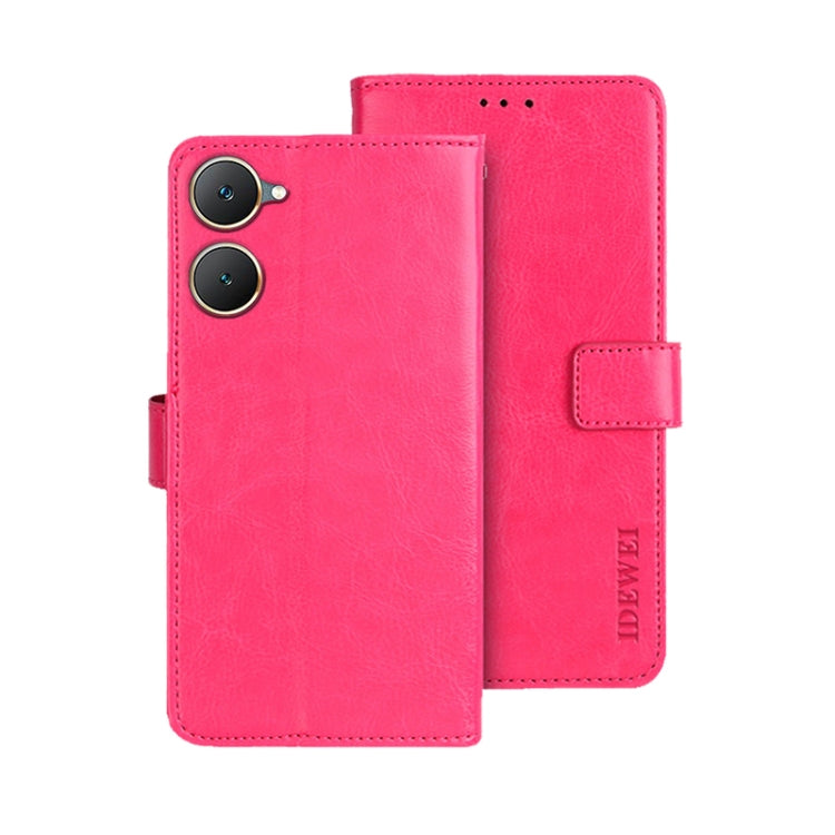 For vivo Y03 4G Global idewei Crazy Horse Texture Leather Phone Case