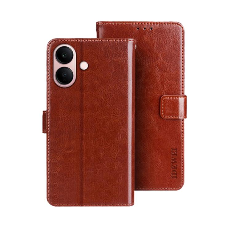 For vivo V60 Lite 5G idewei Crazy Horse Texture Leather Phone Case