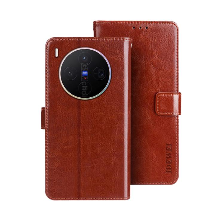 For vivo X300 5G idewei Crazy Horse Texture Leather Phone Case