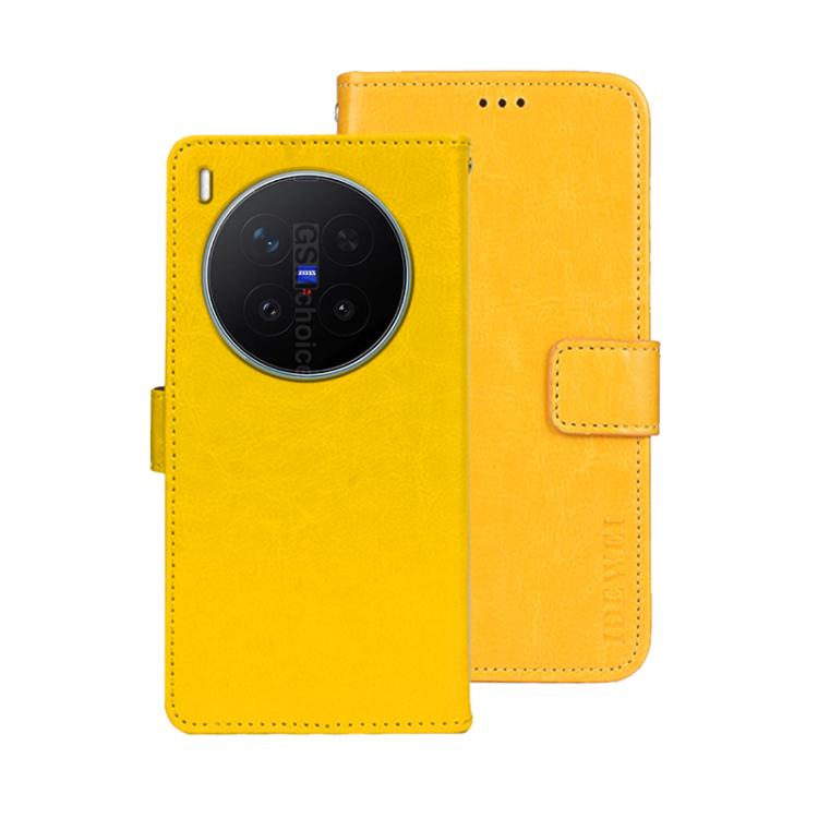 For vivo X300 Pro idewei Crazy Horse Texture Leather Phone Case