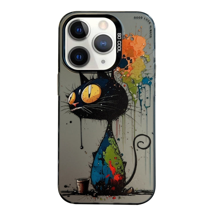 For iPhone 11 Pro Max Animal Pattern Oil Painting Series PC + TPU Phone Case