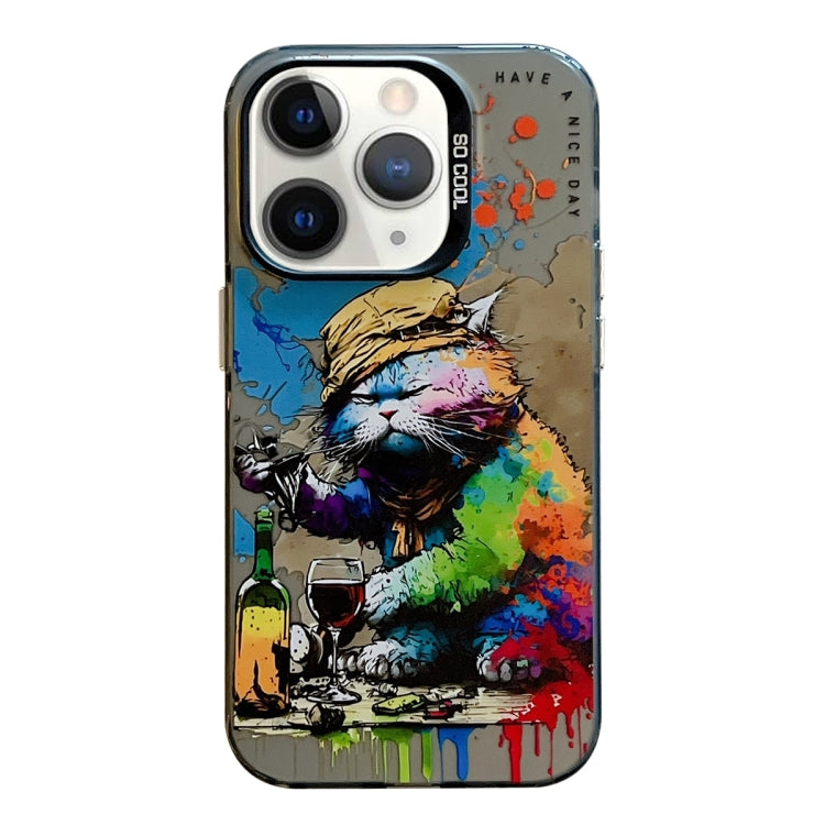 For iPhone 11 Pro Max Animal Pattern Oil Painting Series PC + TPU Phone Case