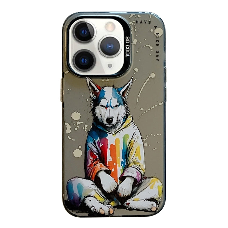 For iPhone 11 Pro Max Animal Pattern Oil Painting Series PC + TPU Phone Case