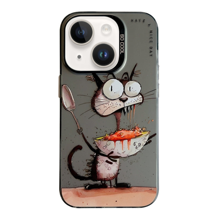 For iPhone 14 Plus Animal Pattern Oil Painting Series PC + TPU Phone Case