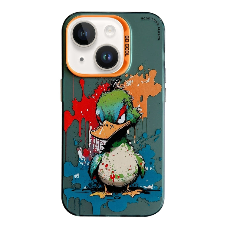 For iPhone 14 Plus Animal Pattern Oil Painting Series PC + TPU Phone Case