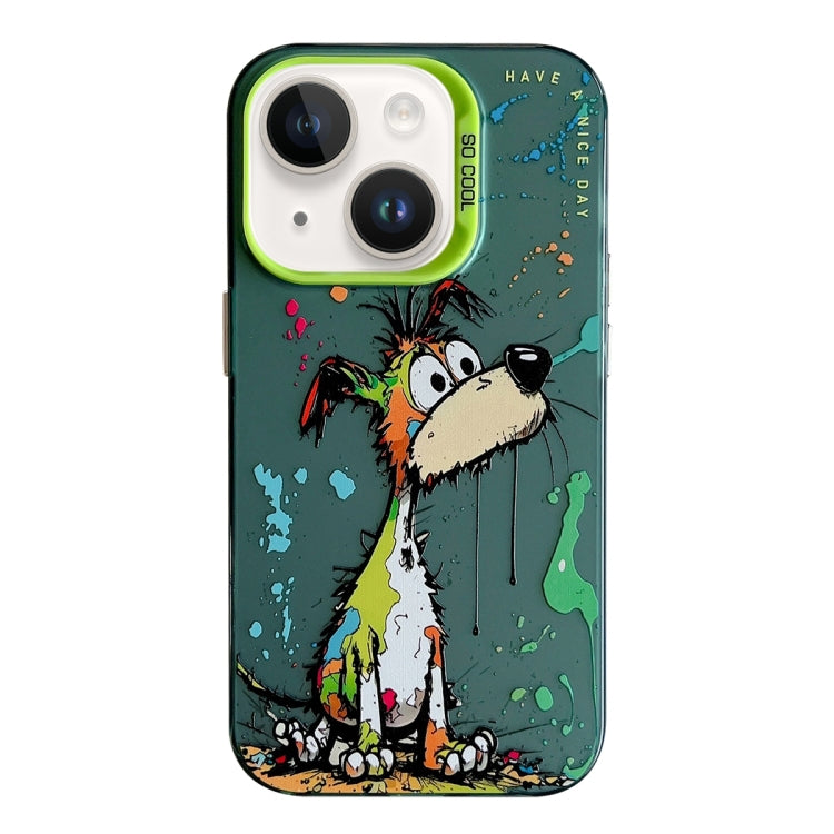 For iPhone 14 Plus Animal Pattern Oil Painting Series PC + TPU Phone Case