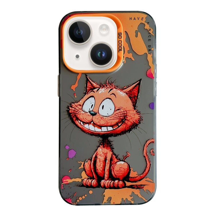 For iPhone 14 Plus Animal Pattern Oil Painting Series PC + TPU Phone Case