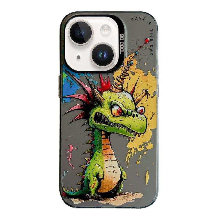 For iPhone 14 Plus Animal Pattern Oil Painting Series PC + TPU Phone Case