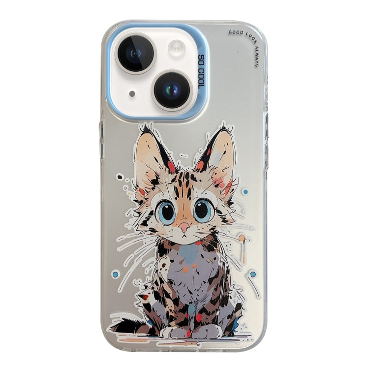 For iPhone 14 Plus Animal Pattern Oil Painting Series PC + TPU Phone Case