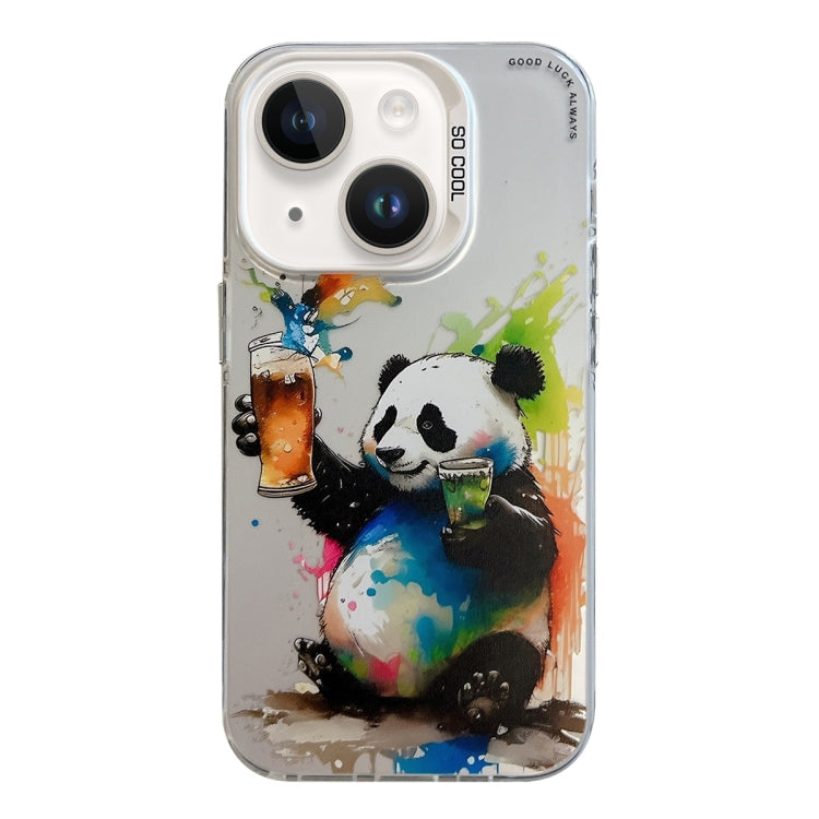 For iPhone 14 Plus Animal Pattern Oil Painting Series PC + TPU Phone Case