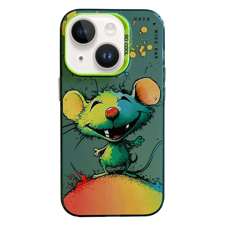 For iPhone 14 Plus Animal Pattern Oil Painting Series PC + TPU Phone Case