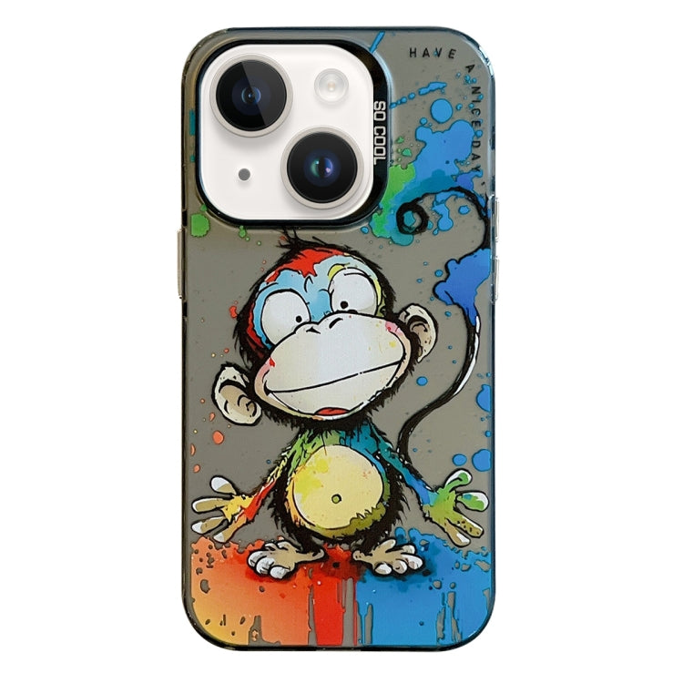For iPhone 14 Plus Animal Pattern Oil Painting Series PC + TPU Phone Case