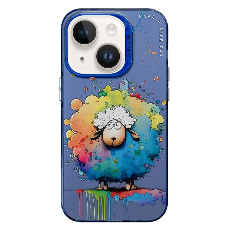 For iPhone 14 Plus Animal Pattern Oil Painting Series PC + TPU Phone Case