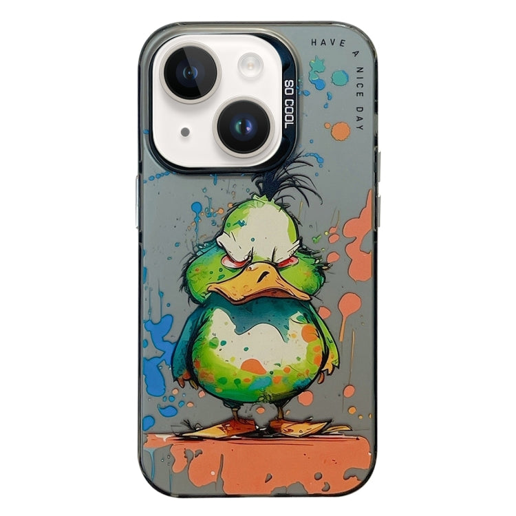 For iPhone 14 Plus Animal Pattern Oil Painting Series PC + TPU Phone Case
