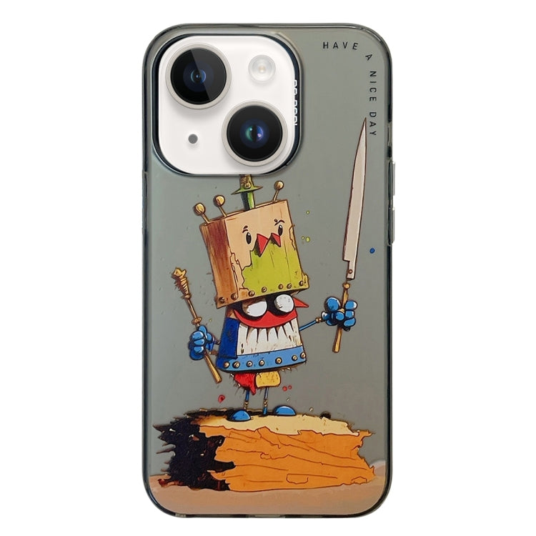 For iPhone 14 Plus Animal Pattern Oil Painting Series PC + TPU Phone Case