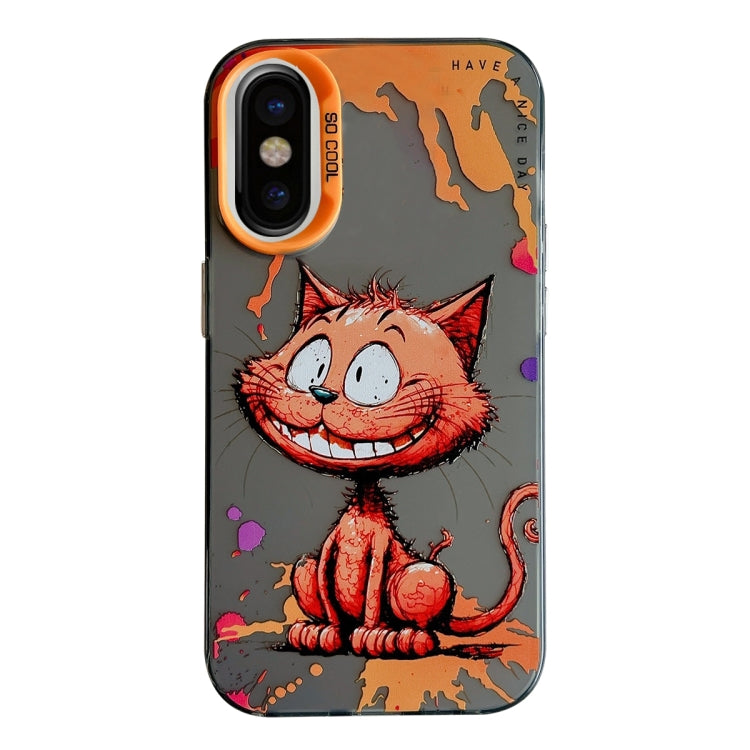 For iPhone X / XS Animal Pattern Oil Painting Series PC + TPU Phone Case
