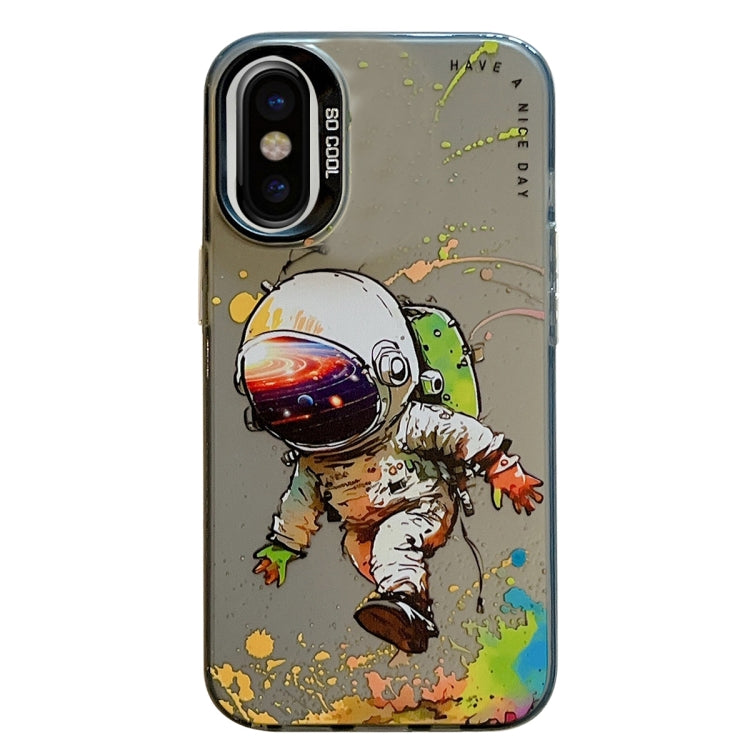 For iPhone X / XS Animal Pattern Oil Painting Series PC + TPU Phone Case