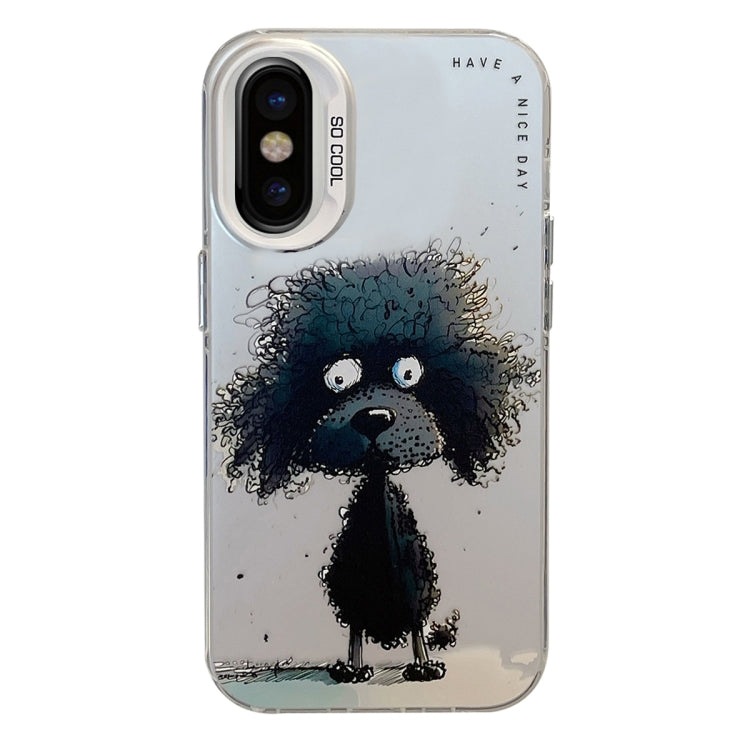 For iPhone X / XS Animal Pattern Oil Painting Series PC + TPU Phone Case