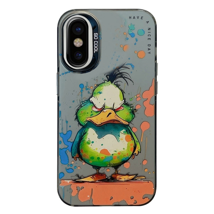 For iPhone X / XS Animal Pattern Oil Painting Series PC + TPU Phone Case
