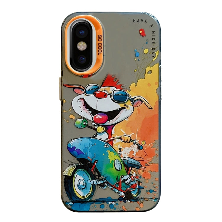 For iPhone X / XS Animal Pattern Oil Painting Series PC + TPU Phone Case