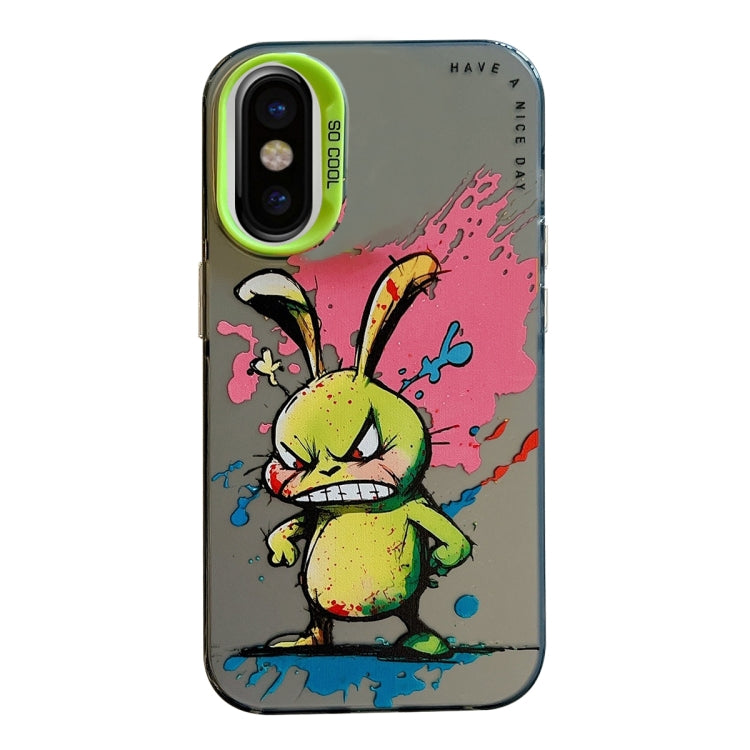 For iPhone X / XS Animal Pattern Oil Painting Series PC + TPU Phone Case