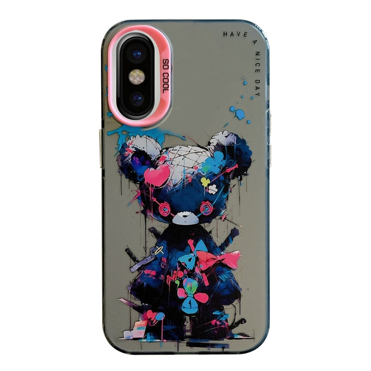For iPhone X / XS Animal Pattern Oil Painting Series PC + TPU Phone Case