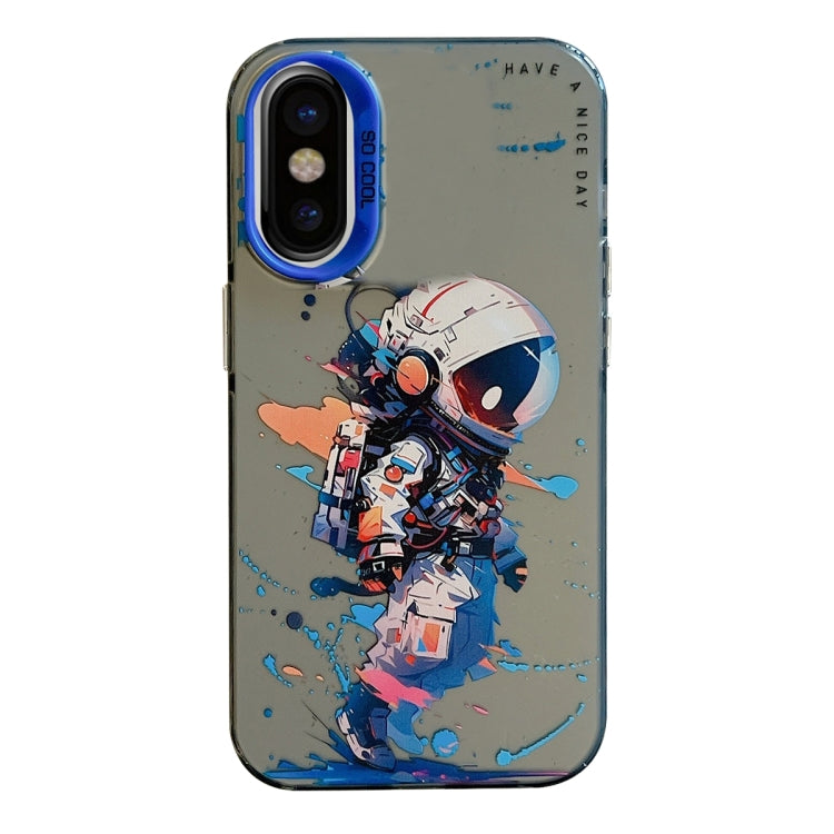 For iPhone X / XS Animal Pattern Oil Painting Series PC + TPU Phone Case