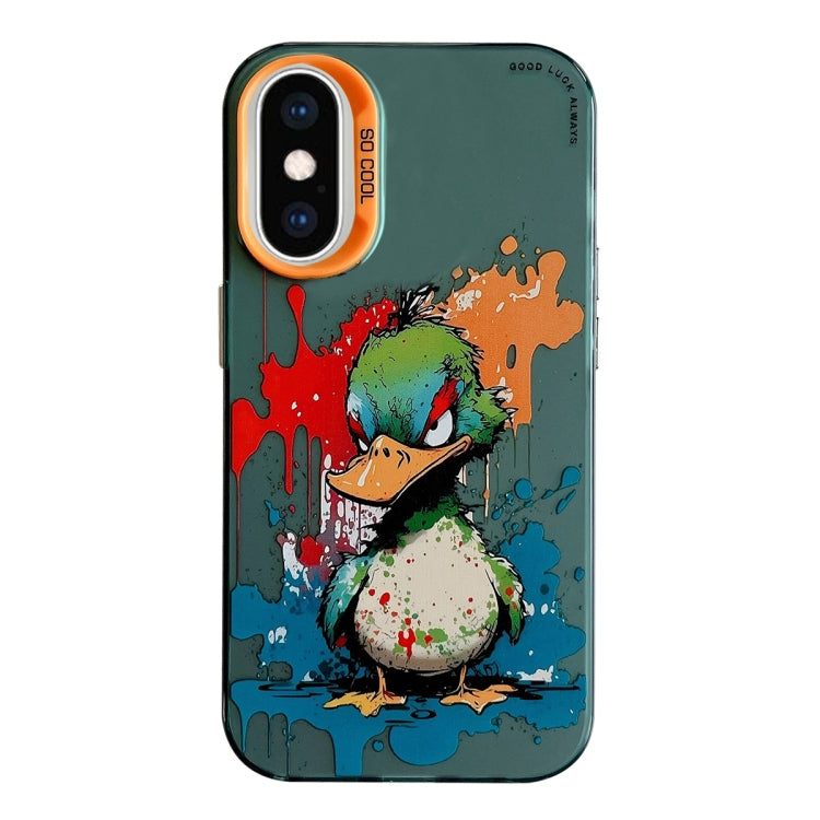 For iPhone XS Max Animal Pattern Oil Painting Series PC + TPU Phone Case