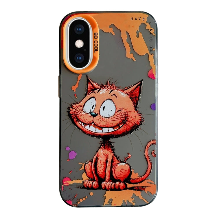 For iPhone XS Max Animal Pattern Oil Painting Series PC + TPU Phone Case