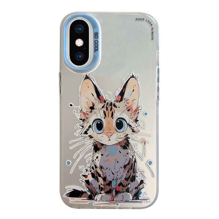 For iPhone XS Max Animal Pattern Oil Painting Series PC + TPU Phone Case