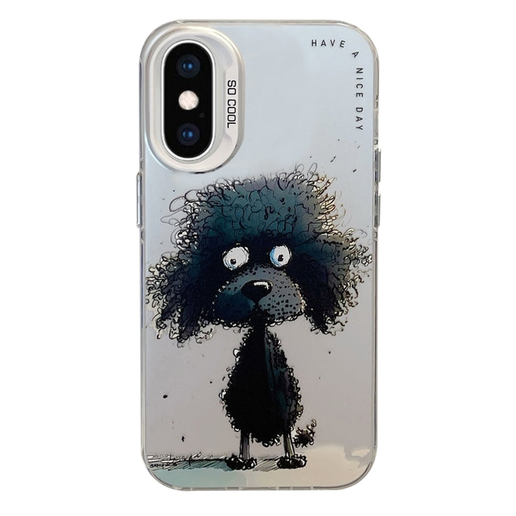 For iPhone XS Max Animal Pattern Oil Painting Series PC + TPU Phone Case