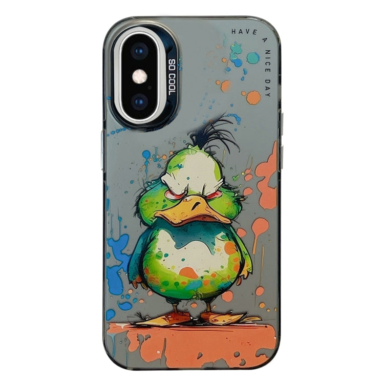 For iPhone XS Max Animal Pattern Oil Painting Series PC + TPU Phone Case